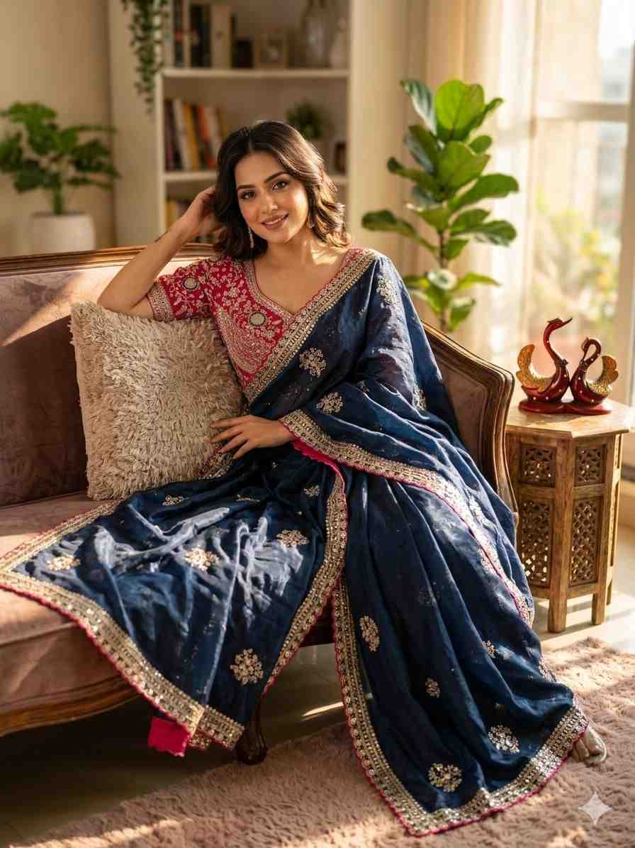 Premium Silk Soft 2109 Exclusive Embroidery Worked Saree Collection