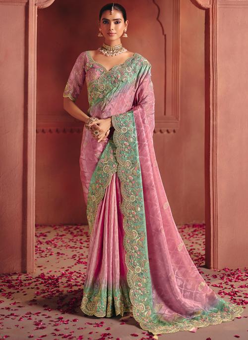 Yellow Pure Smooth Zari Silk Embroidery Work Wedding Wear Saree